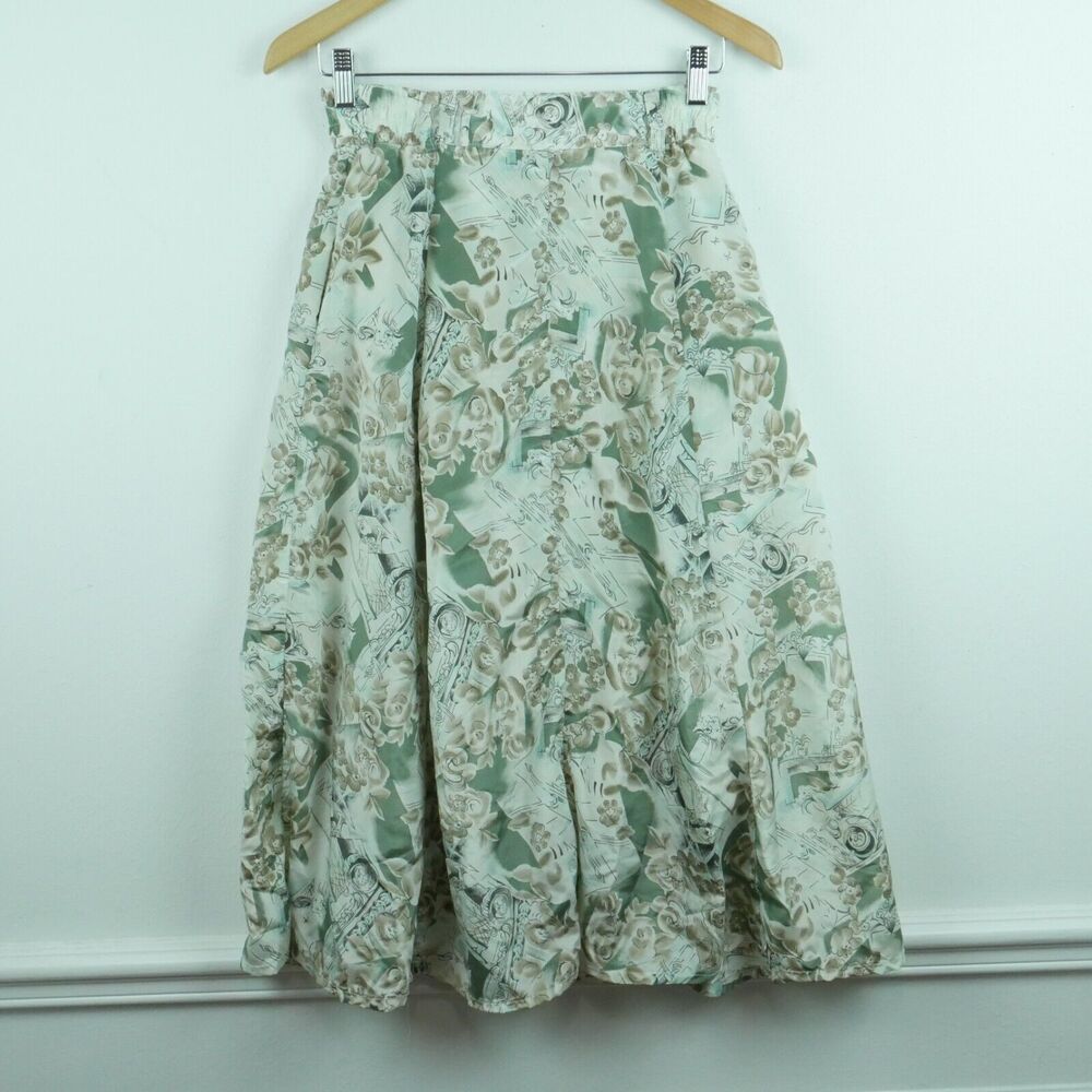 Vintage Small Skirt Midi Pastel Floral Dainty‎ Cottagecore Spring Feminine Retro